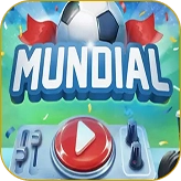 Игра на футбольную тематику с надписью "MUNDIAL" и пультом управления диджея для казино Melbet