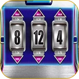 A digital slot game showing three spinning reels with numbers 8, 12, and 4 on the Melbet platform