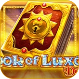 A magical slot game featuring a golden book with a keyhole, titled "BOOK of LUXOR" for Melbet